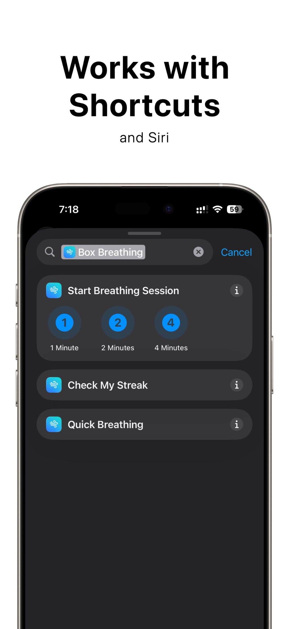 Siri Shortcuts automation for starting box breathing sessions